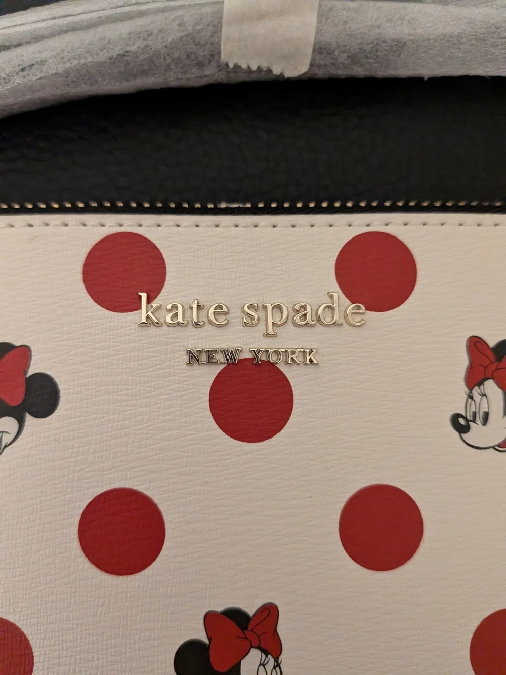 Kate Spade X Disney White & Red Polka Dot Minnie Mouse Large Wristlet